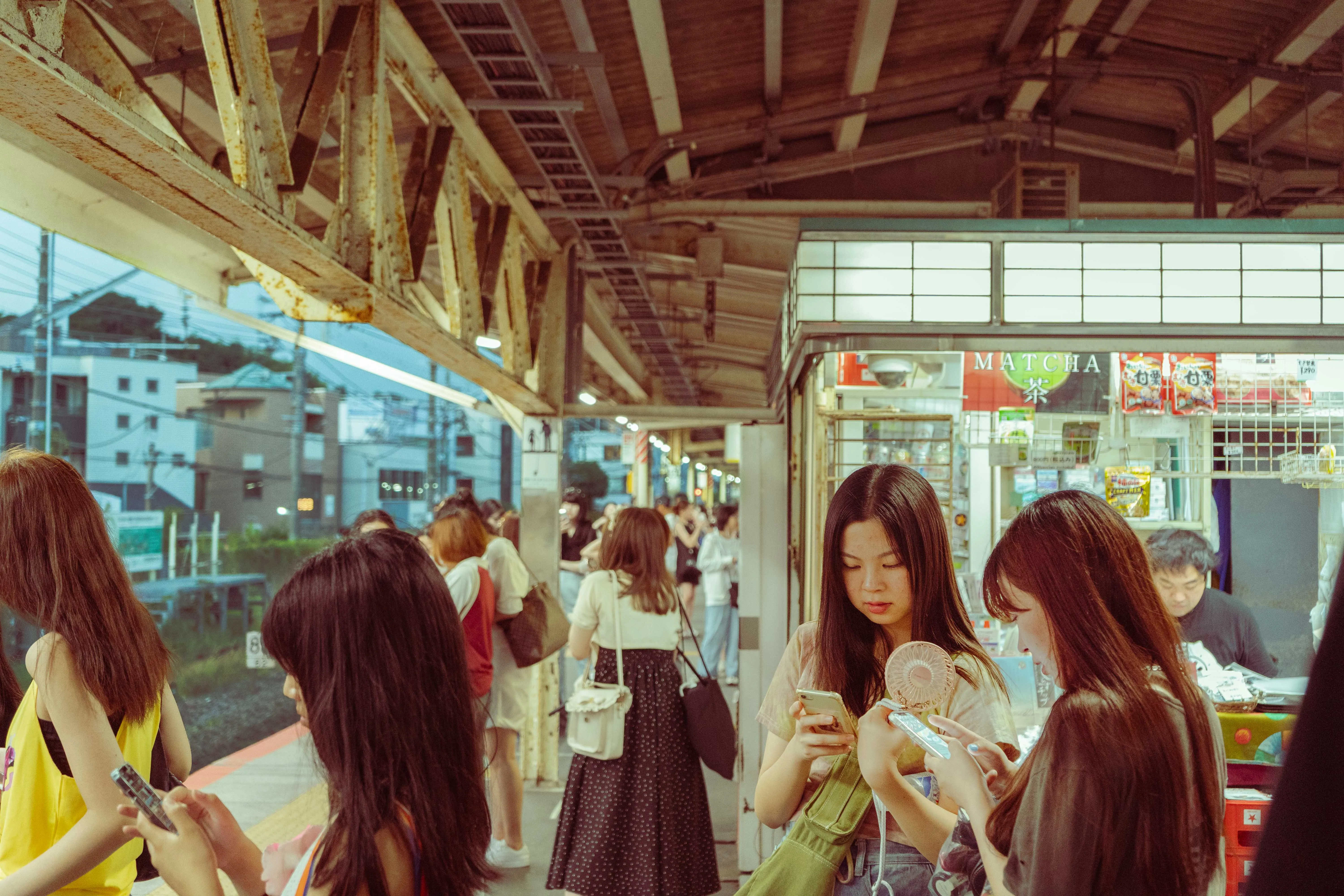 A bustling street in Osaka.